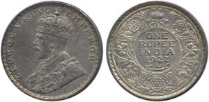 George V, Silver Rupee, 1922, Bombay Mint. Gem Uncirculated with nice even toning.