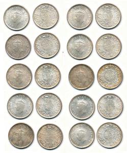 George VI, Silver ¼ Rupee (10), 1939. Extremely Fine to Uncirculated