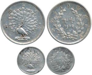 Burma, Silver ½ Rupee and 2 Annas. Very Fine, Rare. (2)