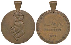 Bombay Presidency War and Relief fund, Copper, 1917, Children's Branch. Very Fine+.