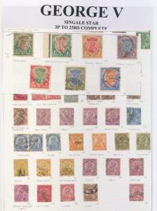 1911 KG V used set of 40 values, 3 p. to Rs. 25/- (SG 151/91) Wmk. Single Star, hinged, Fi