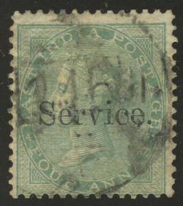 1866-72 QV 4 a. small Service, SG O13. Used.