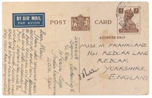 1935 Air Mail PC, KG VI 4 a. Brown on Buff, PV# APC4, Mint and Used, few stain spots, Fine