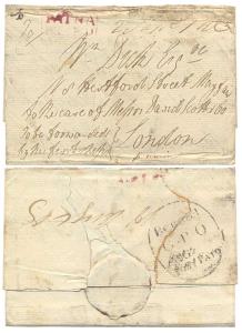 1809: Ex Territorial / Post Office / Patana Pt. Pd. / H.G. No. 2 an EL from Patna to Londo