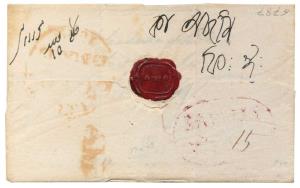 India 1829 (28th February) wrapper with letter sent from Camp Meergunge to Calcutta, addre