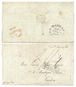 1833: Madaras / Ship Letter (Dispatch) H.G.SD.No. 13, 3rd Setting, Space between “LET’ “TE