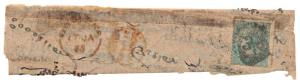 1865 An Entire, EI ½ a, tide with Type 38, No. 33 Dhollera (Ahmedabad) (33 is the only num