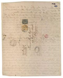 1863 EL, EI with 2 a. + 4 a. Nice CALCUTTA / INDIA PAID Strike to Glasgow —via France.
