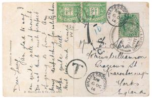Colored PPC depiciting Srinagar, Mur Canal from Khanspur to Knaresborough, franked with In