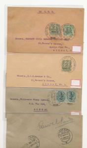 Lot of 4 Covers with Prince of Wales Cancellation, Fine.