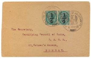 1921, Cover to Bombay from Prince of Wales' Camp P.O., franked with India Queen Victoria ¼