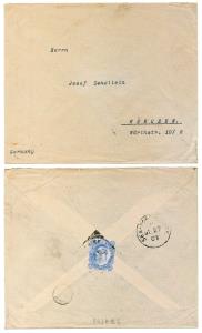 India KED VII 2 a. 6 p. (scarce value) used in BUSHIRE to Germany via SEA P. O. – Lovely u