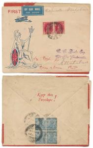 1929/37 Two First Flight Covers, Imperial Airways, First Air Mail between England & India 