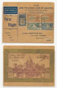 1931(Feb 20) FF Karachi –Sudan, lovely cover showing large picture from Calcutta on revers