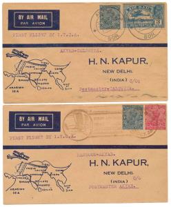 1933 First Air Mail India Trans-Continental and Imperial Airways, Rangoon – Karachi - Lond