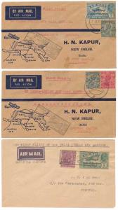 1933 Indian Trans-Continental Airways, 7/71933 Karachi – Calcutta (2 Covers) Karachi – All