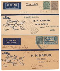 1934 Indian National Airways, 4/12/1934 Lahore – Karachi ( 3 Covers) Lahore – Karachi, Cal