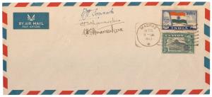 1947 Madras – Ceylon First Flight Cover with 3 ½ a. Jai Hind & Ceylon KG VI 3c. stamp, aut