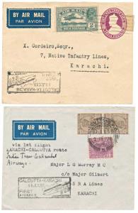 Set of 8 Air Mail Covers, tied with 1929 Air Mail, 1931 Inauguration Stamps, 5 Covers addr