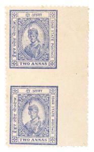 2 a. Blue (shade), Imperf. Between vertical pair, SG 5a., Mint, Rare in this setting.