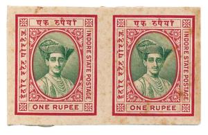 Holkar, 1927-37 “One Rupee” in unadopted / unissued colour (issued being in Black and Ligh