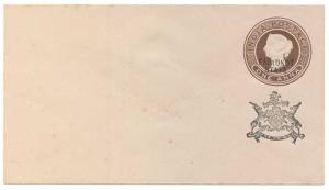 1888 QV Envelope, 1 a. Brown on White laid, K6, (Deschl E6), with State overprint type BB 