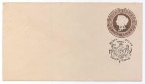 1989 QV Envelope, 1 a. Brown on White laid, K6 with State overprint type BB, (Deschl E10),