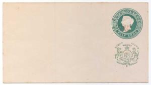 1986 QV Envelope, ½ a. Green on White laid, K6 with State overprint type B, (Deschl E3), H
