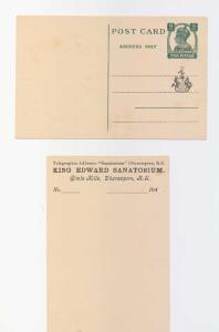 1943 Lot of 20, KGVI Post Cards, 9 p. Green on Buff, with “PATIALA” overprint (Type H), (D