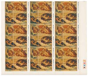 1975, 500th Birth Anniversary of Michelangelo, Se-tenant Sheet of 18 blocks, SG 769/72, 2 