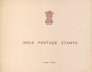 India Postage Stamps (1960-1964), VIP Album in Red by Indian Posts & Telegraphs, stamps mo