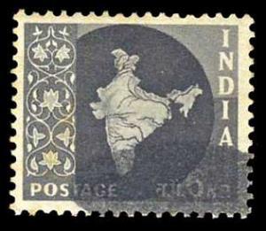India 1957 6np Map Error block of color MNH, Scarce.