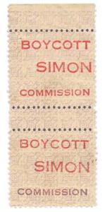 Boycott Simon commission, label pair with gutter margin, Unused, Very Scarce.