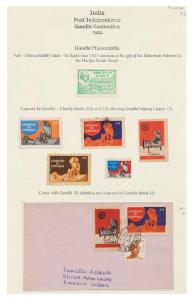 1980, Mahatma Gandhi Memorabilia page with Anti Untouchability label, Leprosy is curable 5