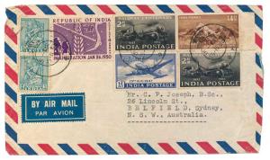 Jai-Hind Freedom Won, Gandhi theme Vignette on cover with other Everest 14 a., Railway Cen