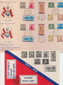 Whole sale lot of 20 sets, Overprinted ICC Stamps, set of FDC with cancellation of Indian 