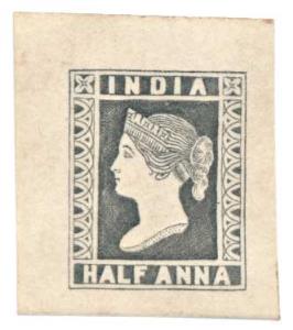Reprint of the 1854 ½ a. Litho in Black.