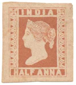 Reprint of the 1854 ½ a. Litho in Red in Fine Condition.
