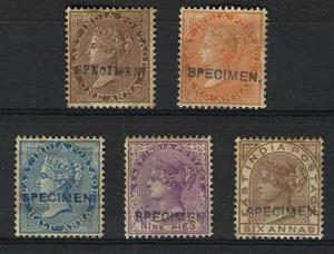 QV various stamps optd “SPECIMEN”.