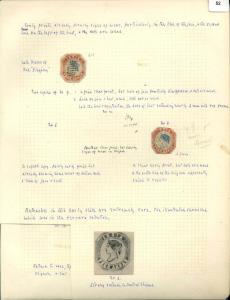 1854 A very detailed annotated study of the flaws / retouches of the 4 a., 2 cut to shapes