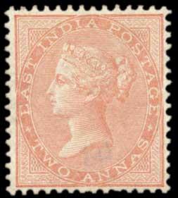 1856-64 EI QV 2 a. Dull Pink, SG 41, Yellowish to White Paper, No wmk., Mint, Unused, Very