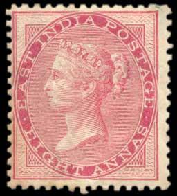 1856-64 EI QV 8 a. Carmine, SG 48, Yellowish to White Paper, No wmk., MNH, Gum Disturbed, 
