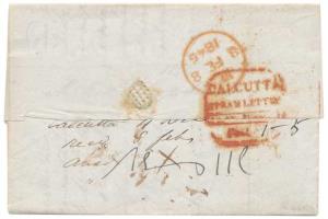 Entire letter from Calcutta to London, forwarded from Bombay, via Marseilles with 'INDIA” 