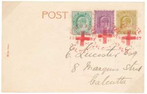 1907 Post Card with KED VII, ½ a., 8 a., & 6 a. stamps cancelled by “MINTO FETE / CALCUTTA