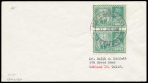 1948 India Used Bermuda, Victory, KG VI, 9 p. Stamps (2) tied by FLEET MAIL OFFICE / BERMU