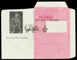 1972 99 APO, “Silver Jubilee of Independence” Greetings, Forces Letter, depicting famous D