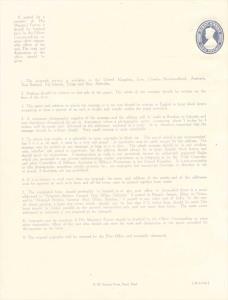 1943 Airgraph, KG VI 8a., Purple on Cream, PV # AG2, Mint, Unfolded, Pristine Condition, M