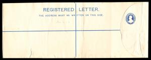 1927 PS Registered Envelope, KG V 2 a. X 1 a. Blue on Yellowish Wove, PV # RE17, Size: 360
