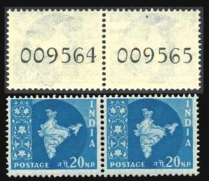 Map Series Coil stamp Pair, 20 nP., MNH, Scarce, Fine.