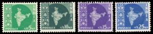Map Series Coil stamps, 5, 10, 15, 25 nP, MNH, Scarce, Fine.